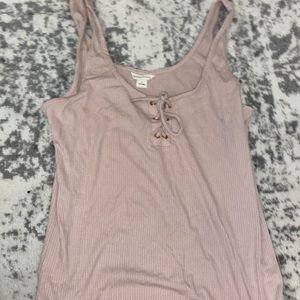 aero tie pink tank summer top